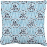 Lake House #2 Faux-Linen Throw Pillow (Personalized)
