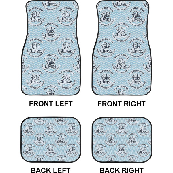 Lake House w/Name & Date Car Floor Mats Set (2F + 2B)