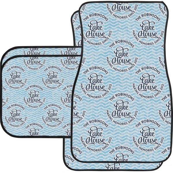 Custom Lake House #2 Car Floor Mats Set - 2 Front & 2 Back (Personalized)