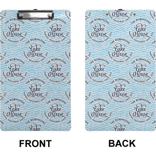 Lake House w/Name & Date Clipboard (Legal) (Front + Back)