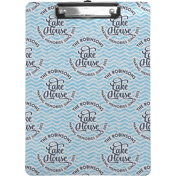 Custom Lake House #2 Clipboard (Letter Size) (Personalized)
