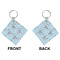 Lake House w/Name & Date Diamond Keychain (Front + Back)