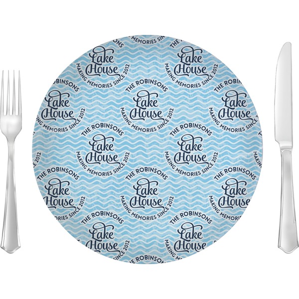 Custom Lake House #2 10" Glass Lunch / Dinner Plates - Single or Set (Personalized)