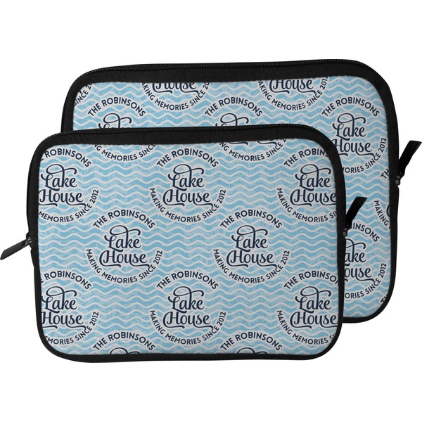 Lake House w/Name & Date Laptop Sleeve (Size Comparison)