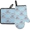 Lake House #2 Oven Mitt & Pot Holder Set w/ Name All Over