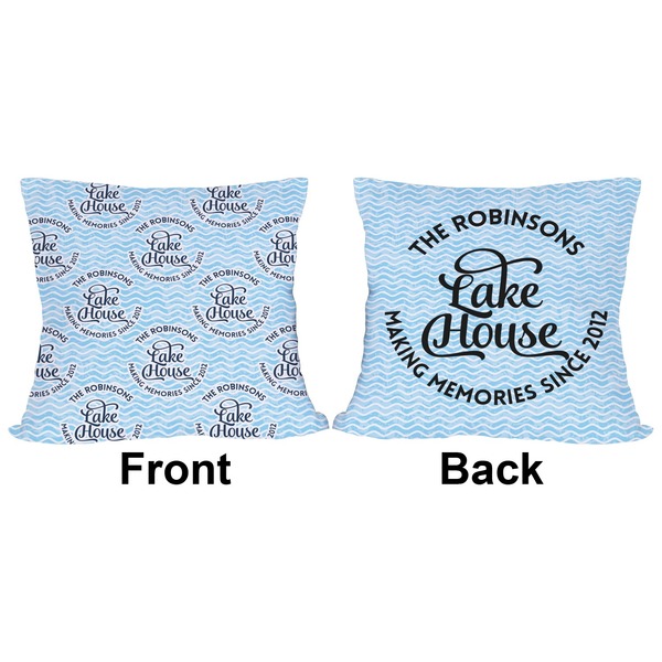 Lake House w/Name & Date Outdoor Pillow - 20x20