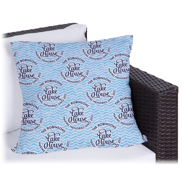 Custom Lake House #2 Outdoor Pillow - 20" (Personalized)