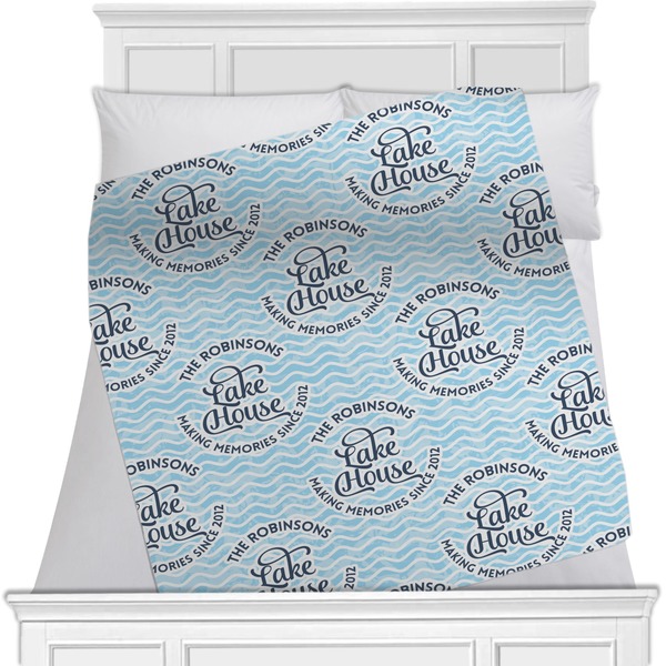Custom Lake House #2 Minky Blanket - 40"x30" - Single Sided (Personalized)