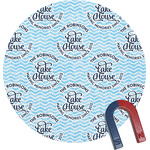 Lake House #2 Round Fridge Magnet (Personalized)