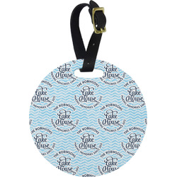 Lake House #2 Plastic Luggage Tag - Round (Personalized)