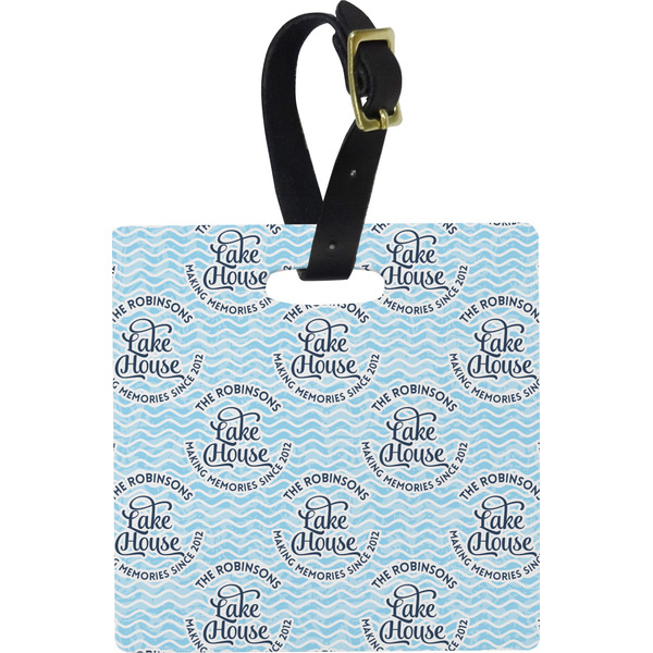 Lake House w/Name & Date Personalized Square Luggage Tag