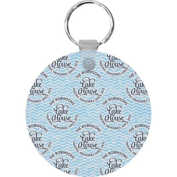 Custom Lake House #2 Round Plastic Keychain (Personalized)