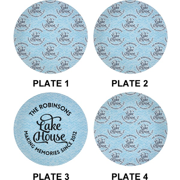 Lake House w/Name & Date Set of Appetizer / Dessert Plates (Approval)