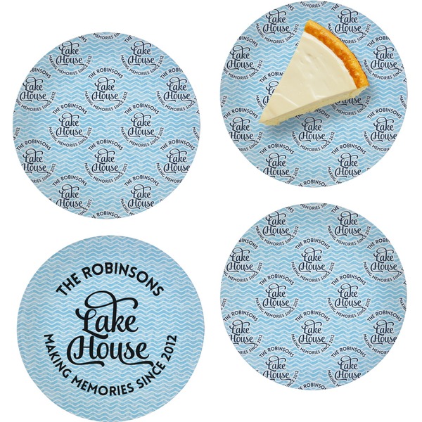 Lake House w/Name & Date Set of Appetizer / Dessert Plates