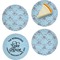 Lake House #2 Set of 4 Glass Appetizer / Dessert Plate 8" (Personalized)