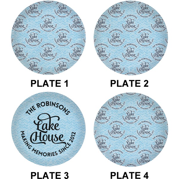 Lake House w/Name & Date Set of Lunch / Dinner Plates (Approval)