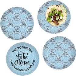 Lake House #2 Set of 4 Glass Lunch / Dinner Plate 10" (Personalized)