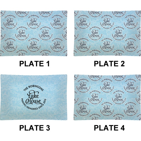 Lake House w/Name & Date Set of Rectangular Appetizer / Dessert Plates (Approval)