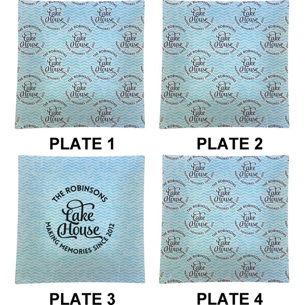 Lake House w/Name & Date Set of Square Dinner Plates (Approval)