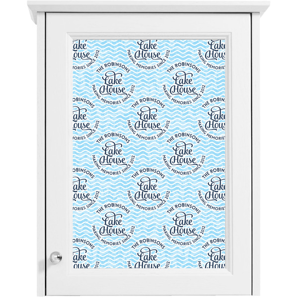 Lake House w/Name & Date Single White Cabinet Decal
