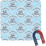 Lake House #2 Square Fridge Magnet (Personalized)