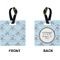 Lake House w/Name & Date Square Luggage Tag (Front + Back)