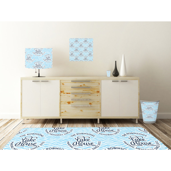 Lake House w/Name & Date Square Wall Decal Wooden Desk