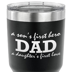 Father's Day Quotes & Sayings 30 oz Stainless Steel Tumbler - Black - Single Sided