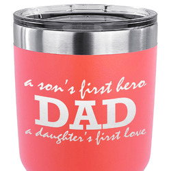 Father's Day Quotes & Sayings 30 oz Stainless Steel Tumbler - Coral - Single Sided