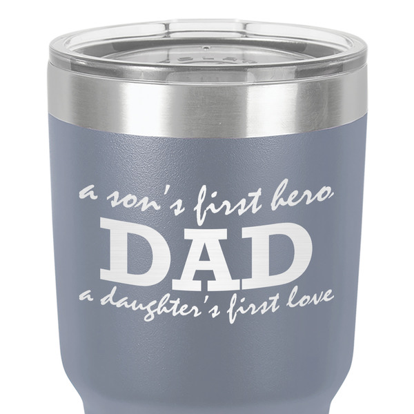 Father's Day Quotes & Sayings 30 oz Stainless Steel Ringneck Tumbler - Grey - Close Up
