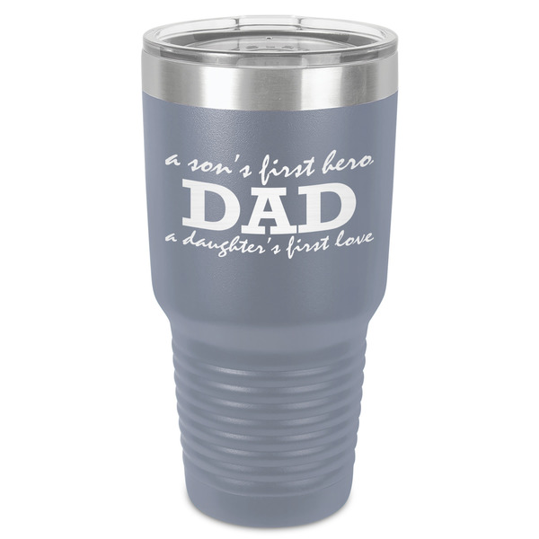 Custom Father's Day Quotes & Sayings 30 oz Stainless Steel Tumbler - Grey - Single-Sided