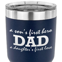 Father's Day Quotes & Sayings 30 oz Stainless Steel Tumbler - Navy - Double Sided