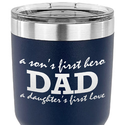 Father's Day Quotes & Sayings 30 oz Stainless Steel Tumbler - Navy - Single Sided