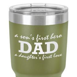 Father's Day Quotes & Sayings 30 oz Stainless Steel Tumbler - Olive - Single-Sided