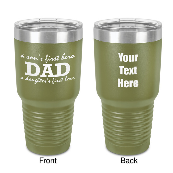 Custom Father's Day Quotes & Sayings 30 oz Stainless Steel Tumbler - Olive - Double-Sided