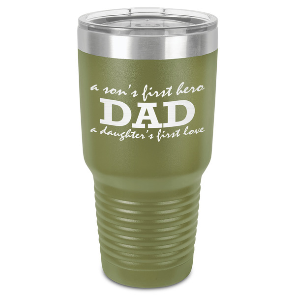 Custom Father's Day Quotes & Sayings 30 oz Stainless Steel Tumbler - Olive - Single-Sided