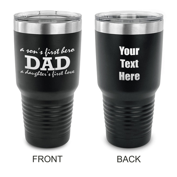 Custom Father's Day Quotes & Sayings 30 oz Stainless Steel Tumbler - Black - Double Sided
