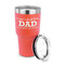 Father's Day Quotes & Sayings 30 oz Stainless Steel Ringneck Tumblers - Coral - LID OFF
