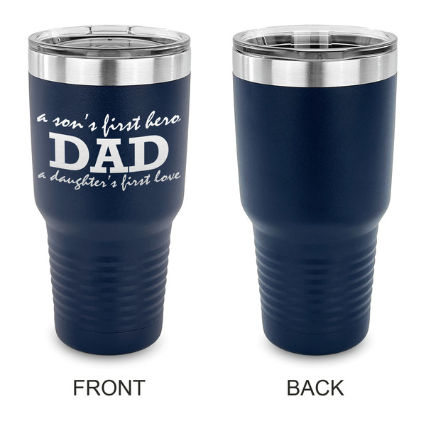 Father's Day Quotes & Sayings 30 oz Stainless Steel Ringneck Tumblers - Navy - Single Sided - APPROVAL