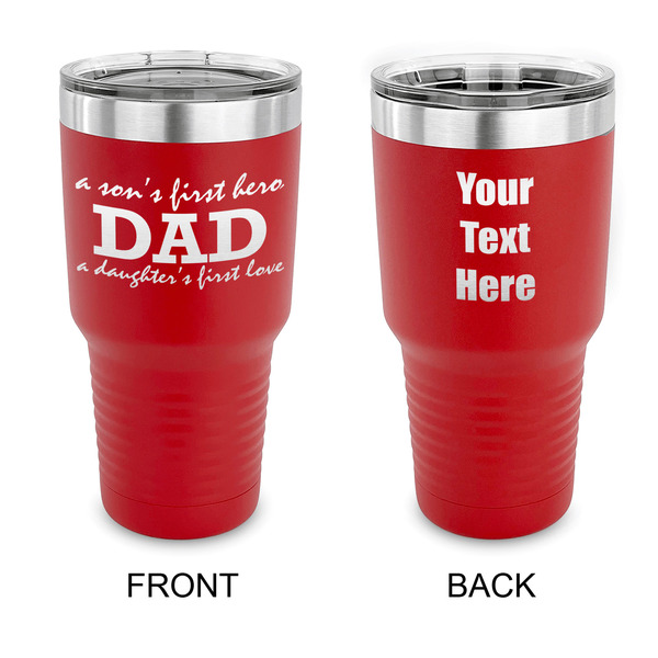 Custom Father's Day Quotes & Sayings 30 oz Stainless Steel Tumbler - Red - Double Sided