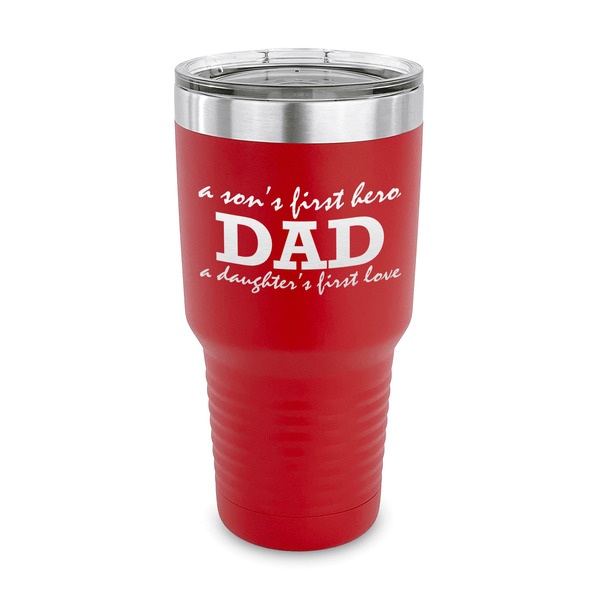 Custom Father's Day Quotes & Sayings 30 oz Stainless Steel Tumbler - Red - Single Sided