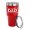 Father's Day Quotes & Sayings 30 oz Stainless Steel Ringneck Tumblers - Red - LID OFF