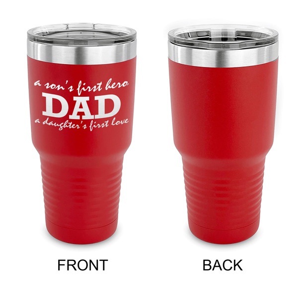 Father's Day Quotes & Sayings 30 oz Stainless Steel Ringneck Tumblers - Red - Single Sided - APPROVAL