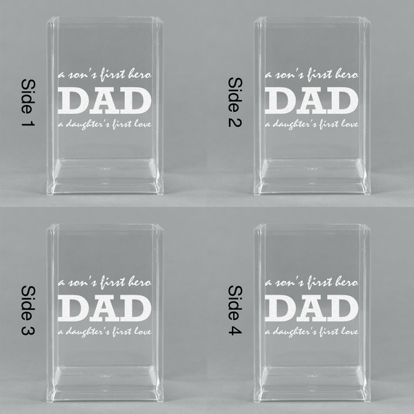 Father's Day Quotes & Sayings Acrylic Pen Holder - All Sides