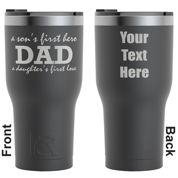 Custom Father's Day Quotes & Sayings RTIC Tumbler - Black - Engraved Front & Back (Personalized)