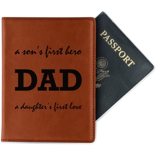 Custom Father's Day Quotes & Sayings Passport Holder - Faux Leather