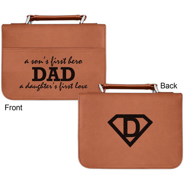 Father's Day Quotes & Sayings Cognac Leatherette Bible Covers - Small Double Sided Apvl