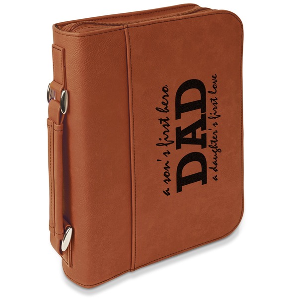 Custom Father's Day Quotes & Sayings Leatherette Book / Bible Cover with Handle & Zipper