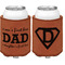 Father's Day Quotes & Sayings Cognac Leatherette Can Sleeve - Double Sided Front and Back