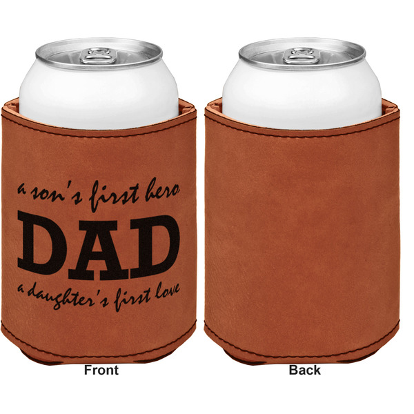 Father's Day Quotes & Sayings Cognac Leatherette Can Sleeve - Single Sided Front and Back